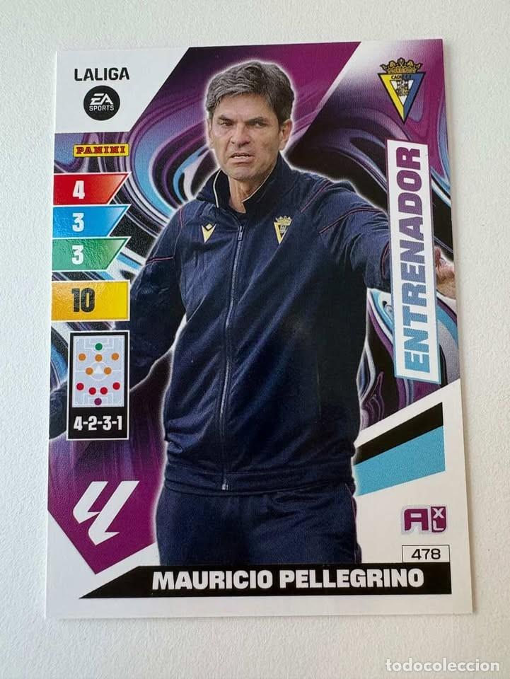 Cromos de f&uacute;tbol: Carta Mauricio Pellegrino Entrenador C&aacute;diz 478 Adrenalyn 2023-24