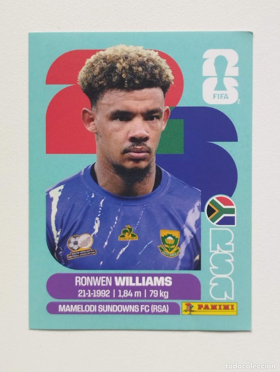 Cromos de f&uacute;tbol: CROMO STICKER WORLD CUP 2026 MUNDIAL 26 PANINI SUDFRICA RSA2 RSA 2 RONWEN WILLIAMS