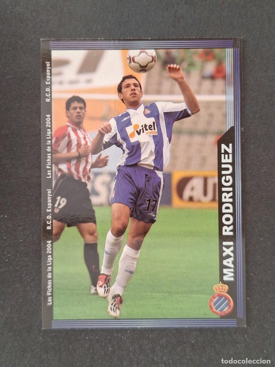 Cromos de f&uacute;tbol: L1 MAXI RODRIGUEZ R. C. D. ESPA&Ntilde;OL 452 MUNDICROMO LAS FICHAS DE LA LIGA 2004 03 04