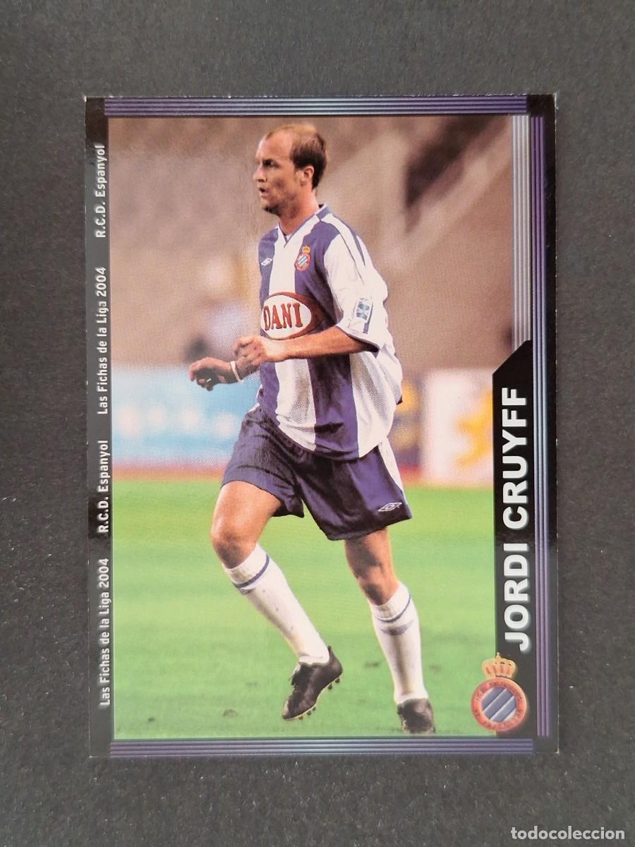 Cromos de f&uacute;tbol: L1 JORDI CRUYFF R. C. D. ESPA&Ntilde;OL 453 MUNDICROMO LAS FICHAS DE LA LIGA 2004 03 04