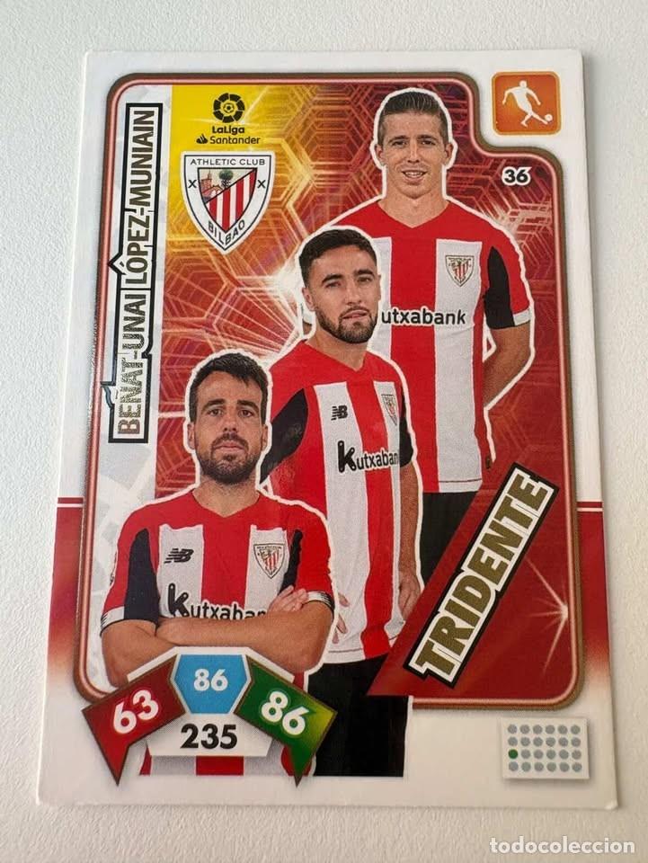 Cromos de f&uacute;tbol: Carta Be&ntilde;at/Unai L&oacute;pez/Muniain Atlhetic Club De Bilbao 36 Adrenalyn 2019-20