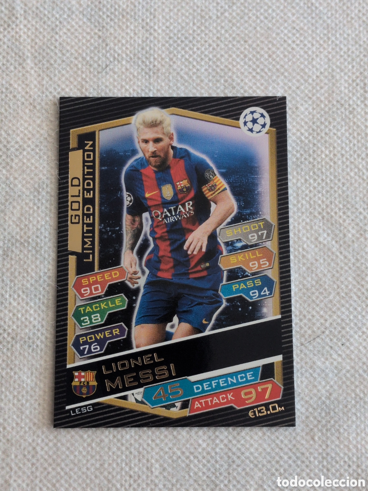 Cromos de Futebol: MESSI BARCELONA TOPPS MATCH ATTAX 2016 2017 16 17 FUTBOL CROMO- A116 PG15 LIMITED EDITON GOLD