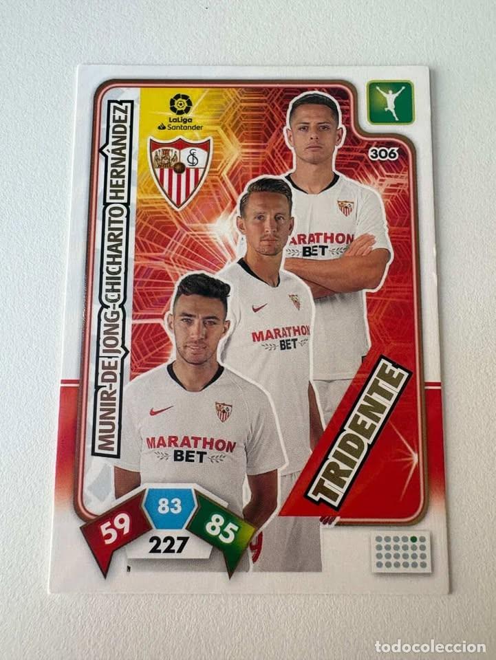 Football Stickers: Carta Munir/De Jong/Chicharito Hern&aacute;ndez Tridente Sevilla 306 Adrenalyn 2019-20