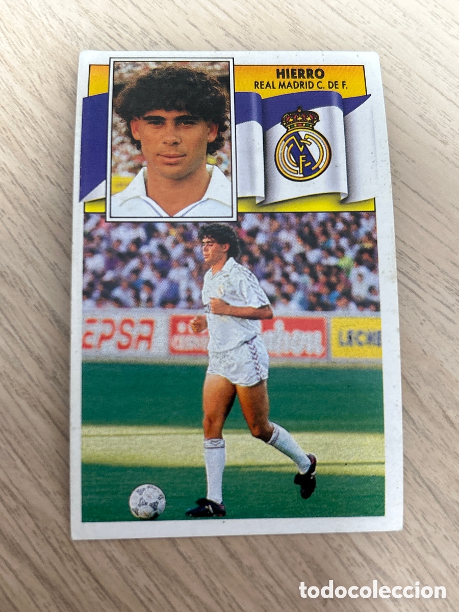 Cromos de f&uacute;tbol: HIERRO REAL MADRID LIGA ESTE 1990 1991 90 91 NUNCA PEGADO SIN PEGAR