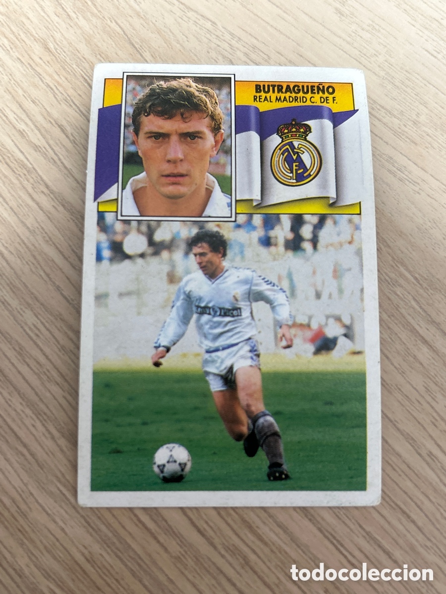 Fu&szlig;ball-Sticker: BUTRAGUE&Ntilde;O REAL MADRID LIGA ESTE 1990 1991 90 91 NUNCA PEGADO SIN PEGAR