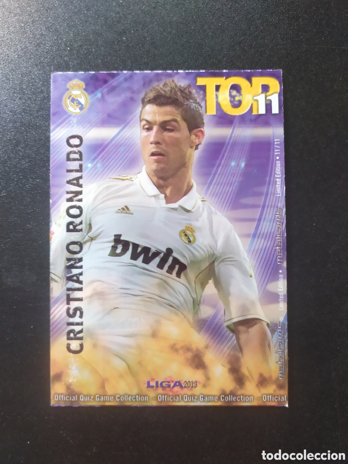 Cromos de f&uacute;tbol: Mundicromo fichas Liga 2012 2013 12 13 Cristiano Ronaldo metalcards l&iacute;mited top 11/11 Real Madrid