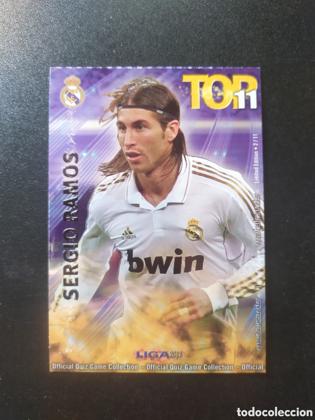 Cromos de f&uacute;tbol: Mundicromo fichas Liga 2012 2013 12 13 Sergio Ramos metalcards l&iacute;mited ediition top 2/11 Real Madrid