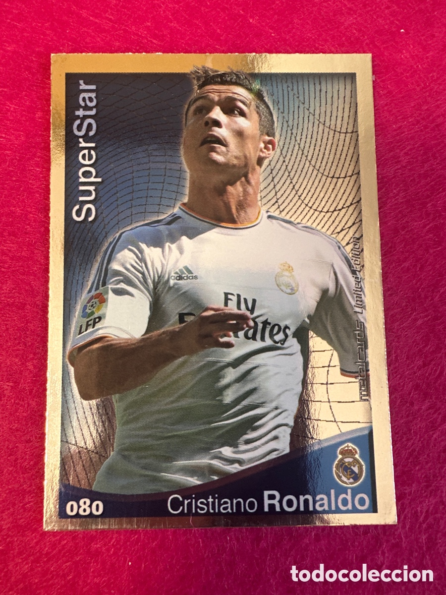 Cromos de f&uacute;tbol: 80 CRISTIANO RONALDO(R.MADRID) SUPERSTAR BRILLO LISO MUNDICROMO 2015 QUIZ LIGA 14 15 LIMITED EDITION