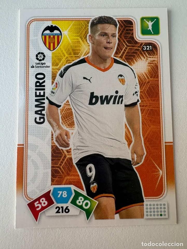 Fu&szlig;ball-Sticker: Carta Gameiro Valencia 321 Adrenalyn 2019-20