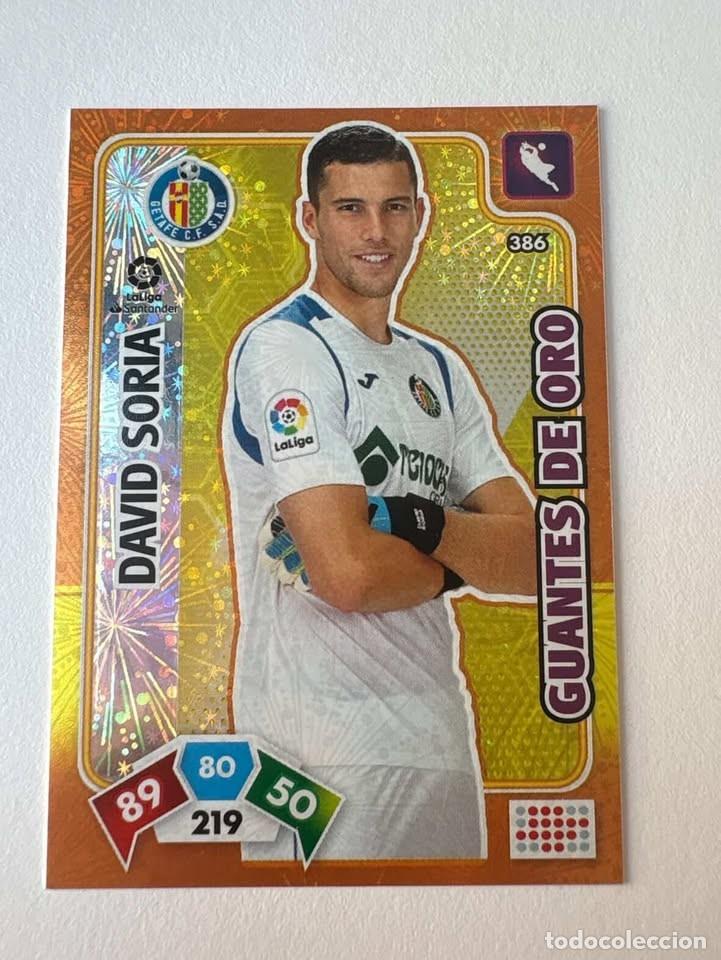 Cromos de f&uacute;tbol: Carta David Soria Getafe Guantes de Oro 386 Adrenalyn 2019-20