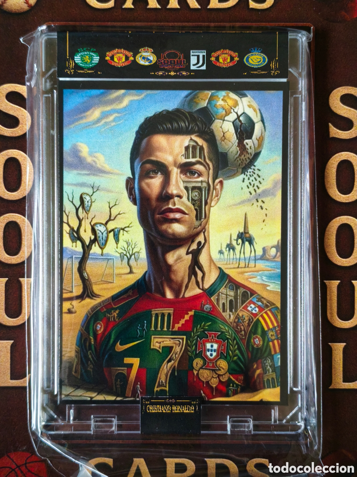 Cromos de f&uacute;tbol: Cromo SoouL cristiano Ronaldo by salvador Dal&iacute; el arte del f&uacute;tbol