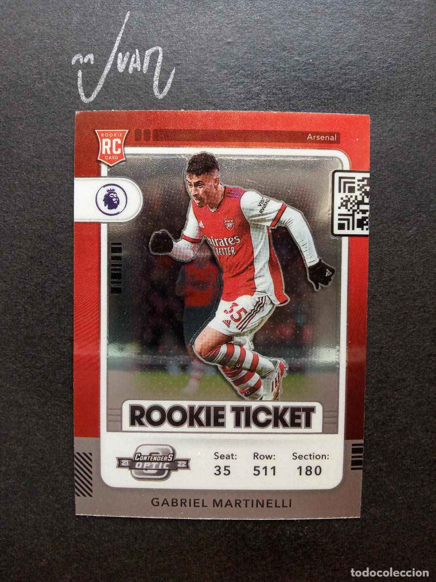 Cromos de f&uacute;tbol: ROOKIE TICKET GABRIEL MARTINELLI ARSENAL BRASIL MUNDIAL ⚽ PANINI &reg; CHRONICLES CONTENDERS OPTIC 21 22