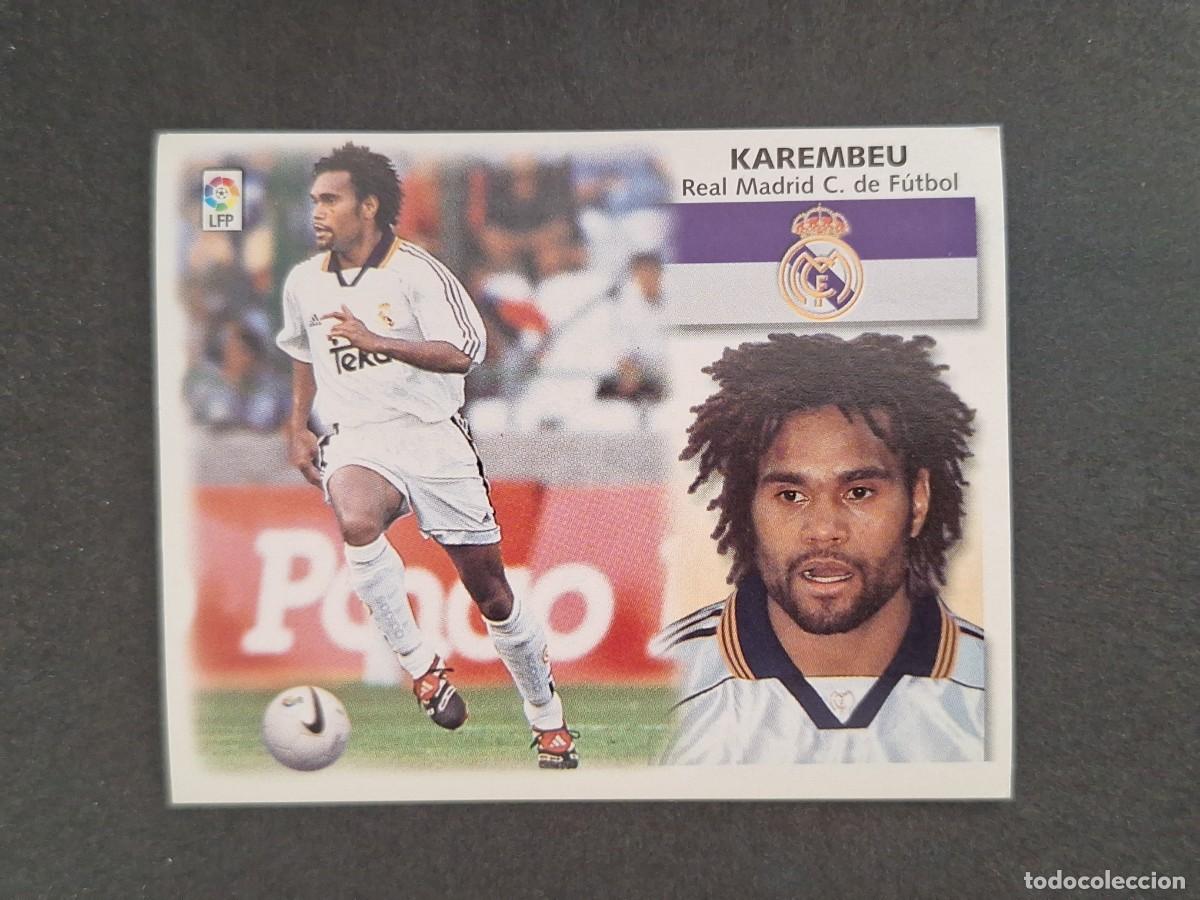 Cromos de f&uacute;tbol: L4 KAREMBEU REAL MADRID LIGA ESTE 1999 2000 99 00 NUNCA PEGADO SIN PEGAR