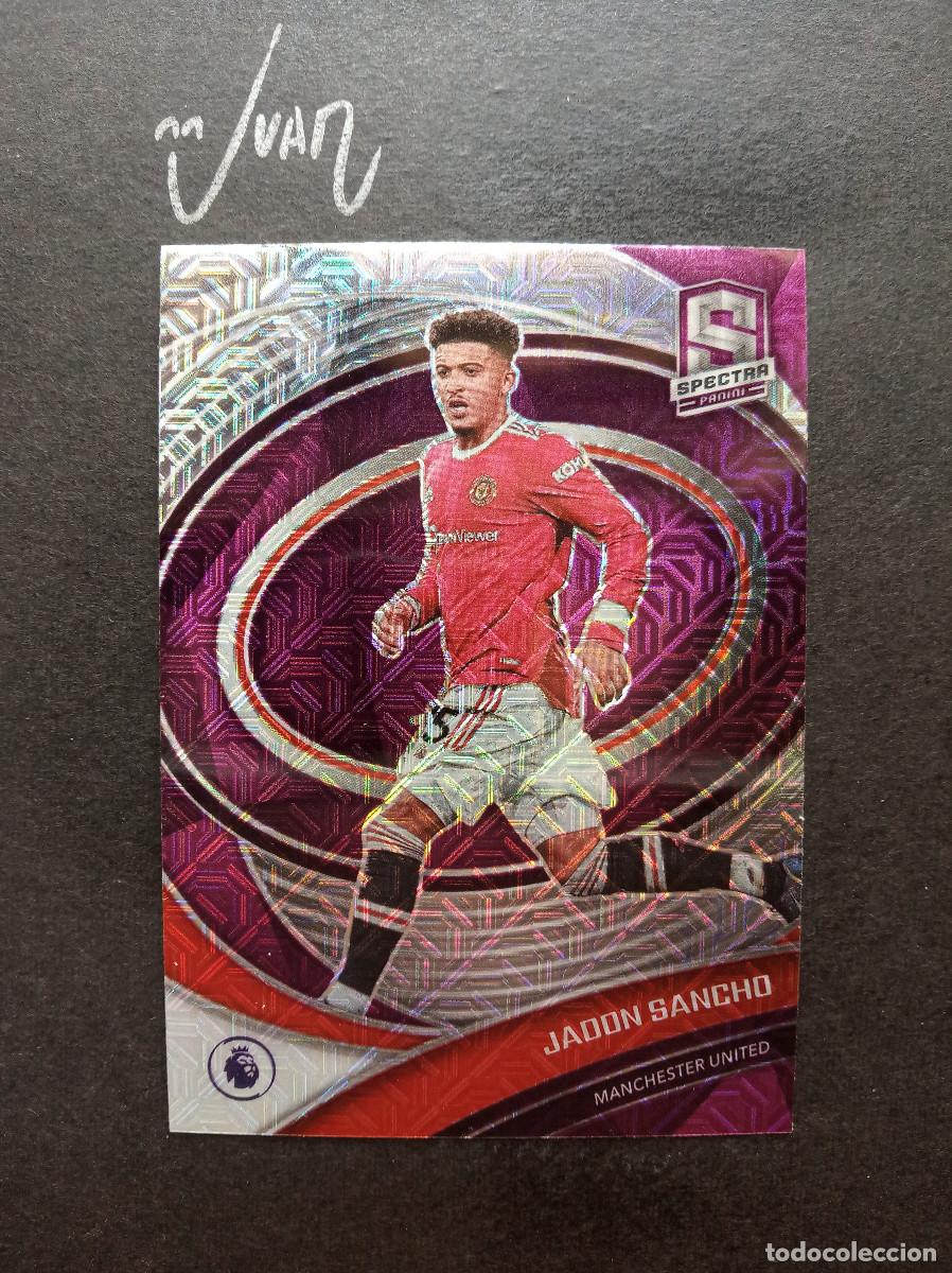 Cartes &agrave; collectionner de Football: 264 PURPLE MOJO JADON SANCHO MANCHESTER UNITED ⚽ PANINI &reg; CHRONICLES SPECTRA 2021 2022 21 22 NUEVO