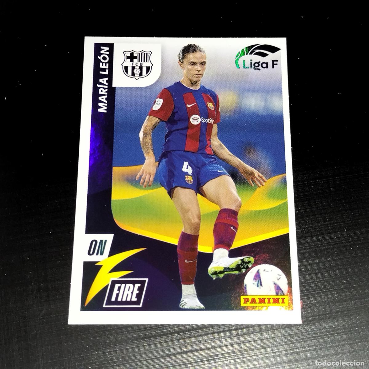 Cromos de f&uacute;tbol: N&ordm; 344 MARIA LEON ON FIRE FC BARCELONA CROMOS LIGA F FEMENINA PANINI 2023 2024 23 24