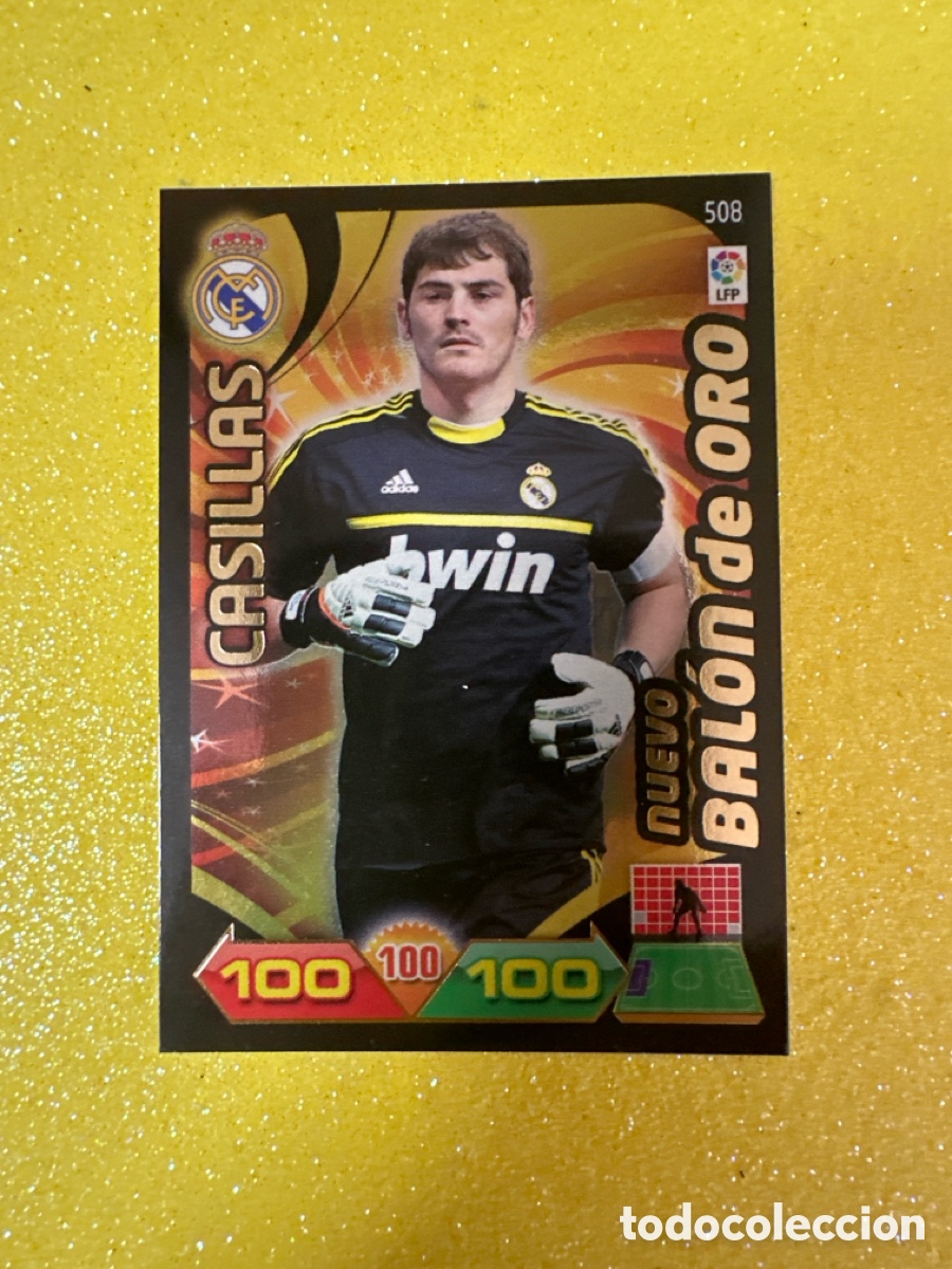 Cromos de f&uacute;tbol: CASILLAS (R.MADRID) BAL&Oacute;N DE ORO ADRENALYN LIGA 2011-2012 11 12 PANINI TRADING CARD