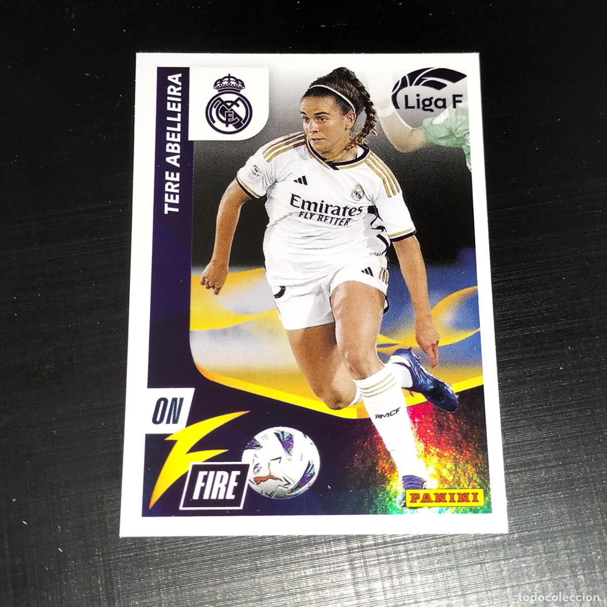 Cromos de f&uacute;tbol: N&ordm; 356 TERE ABELLEIRA ON FIRE REAL MADRID CROMOS LIGA F FEMENINA PANINI 2023 2024 23 24