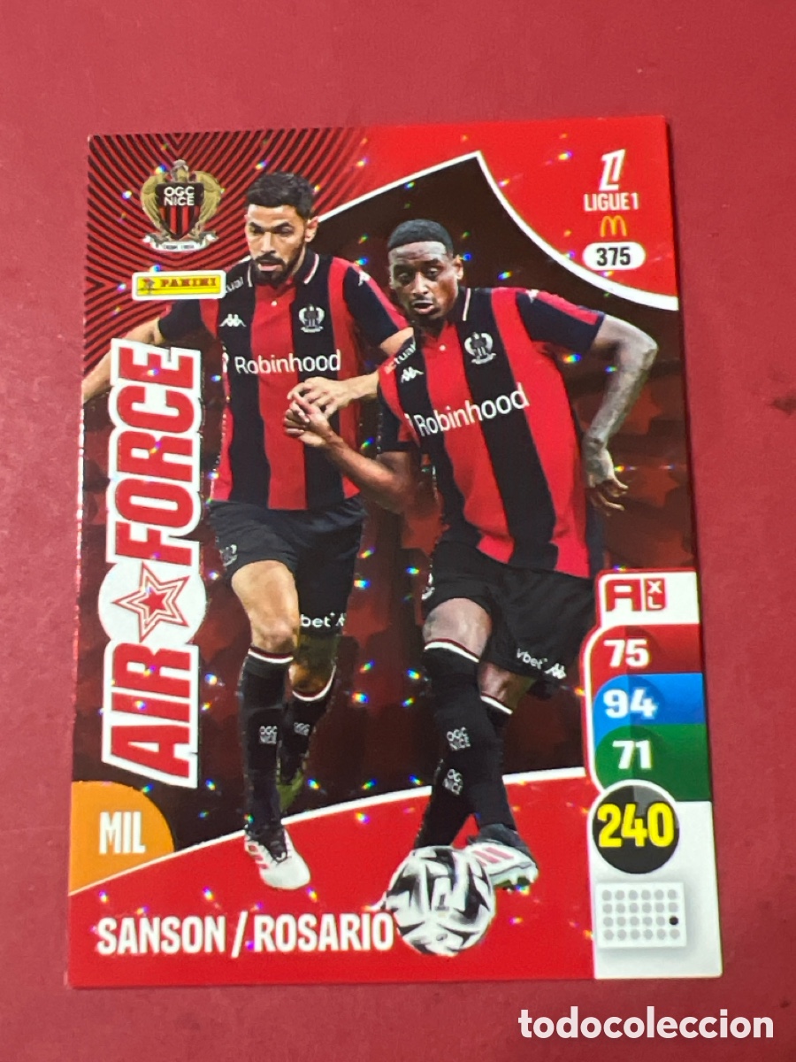 Cromos de f&uacute;tbol: A1698. ADRENALYN XL LIGUE 1 FRANCIA FRANCE 25 26 2025 2026 - Air Force 375 Sanson/ Rosario