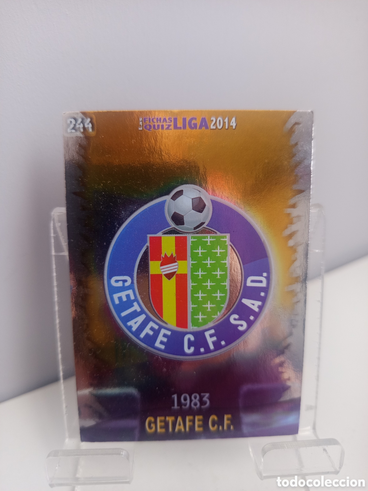 Cromos de f&uacute;tbol: ❇️ CROMO CARD ⚽ ESCUDO GETAFE 244 FICHAS LIGA QUIZ GAME 2014 13 14 2013 2014 MUNDICROMO ❇️