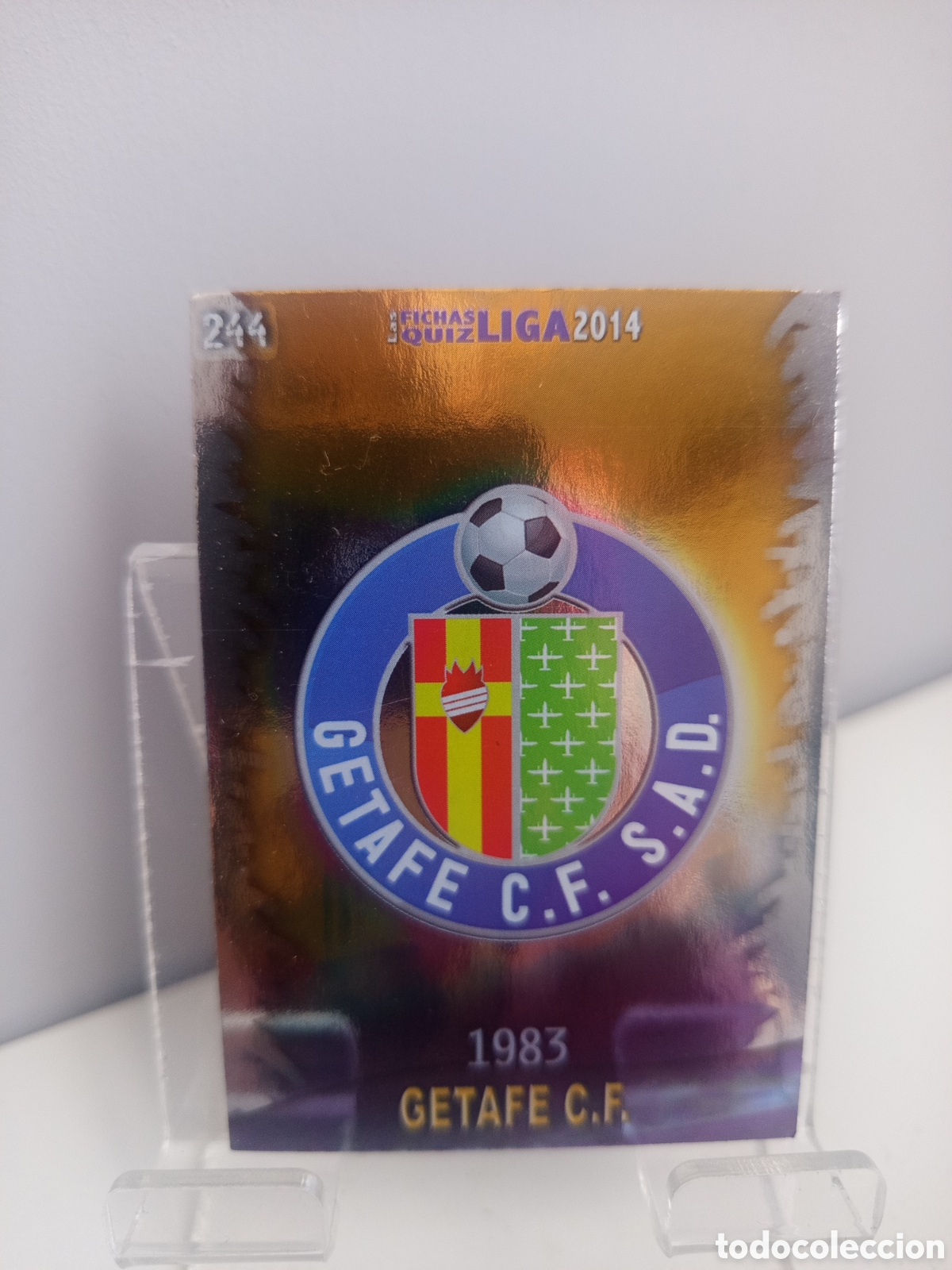 Cromos de f&uacute;tbol: ❇️ CROMO CARD ⚽ ESCUDO GETAFE 244 FICHAS LIGA QUIZ GAME 2014 13 14 2013 2014 MUNDICROMO ❇️
