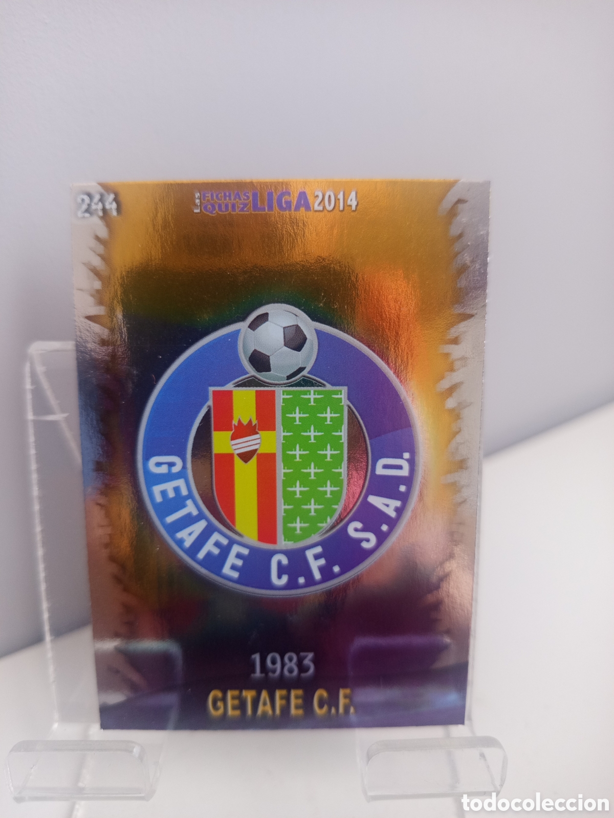 Cromos de f&uacute;tbol: ❇️ CROMO CARD ⚽ ESCUDO GETAFE 244 FICHAS LIGA QUIZ GAME 2014 13 14 2013 2014 MUNDICROMO ❇️