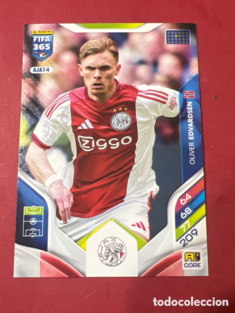 Cromos de f&uacute;tbol: A1714. Oliver Edvardsen AJA14 Adrenalyn XL Fifa 365 2026 Ajax