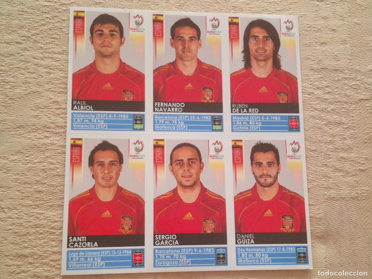 Cromos de f&uacute;tbol: EURO 2008 AUSTRIA / SUIZA PANINI - 6 CROMOS ESPA&Ntilde;A - EXTRA STICKERS - NUNCA PEGADOS