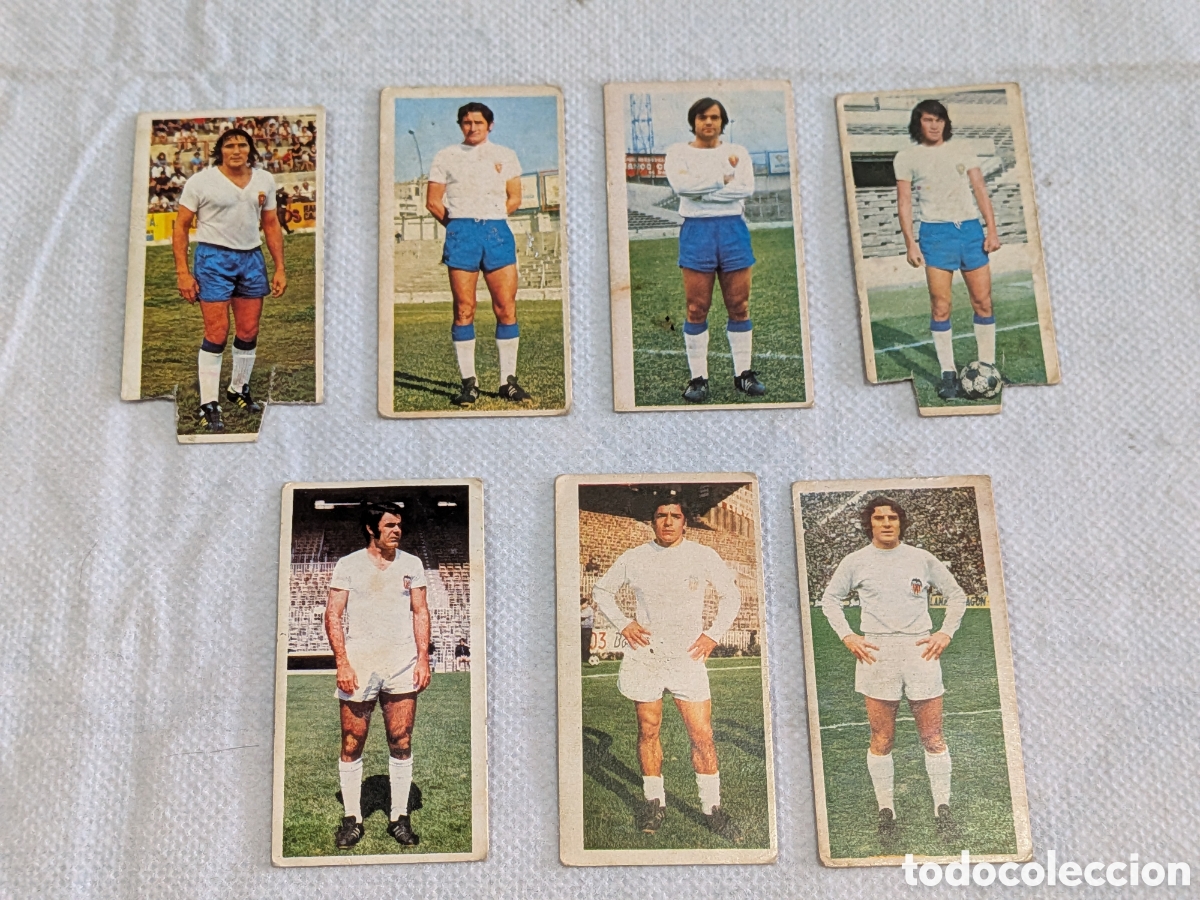 Fu&szlig;ball-Sticker: Lote de 7 cromos de Zaragoza y Valencia. liga 75/76. Colecciones Este.