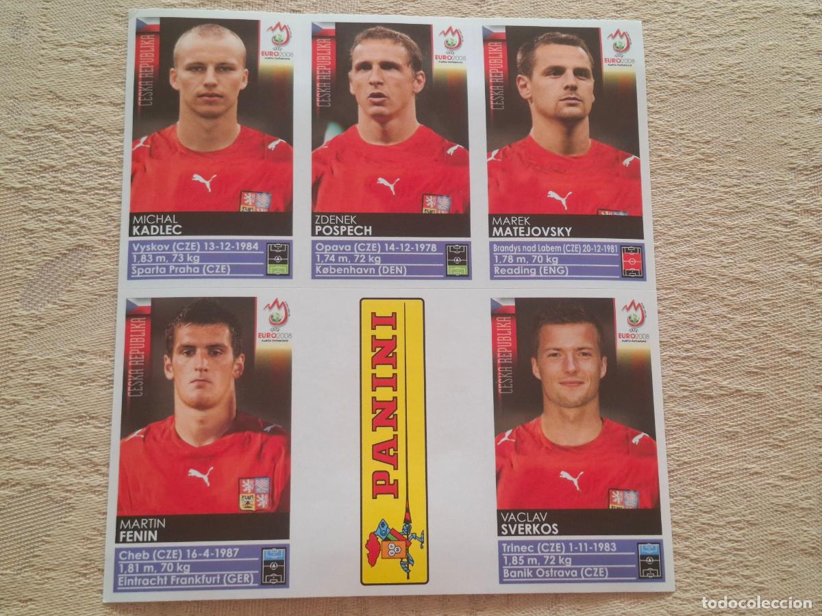 Cromos de f&uacute;tbol: EURO 2008 AUSTRIA / SUIZA PANINI - 5 CROMOS REP&Uacute;BLICA CHECA - EXTRA STICKERS - NUNCA PEGADOS