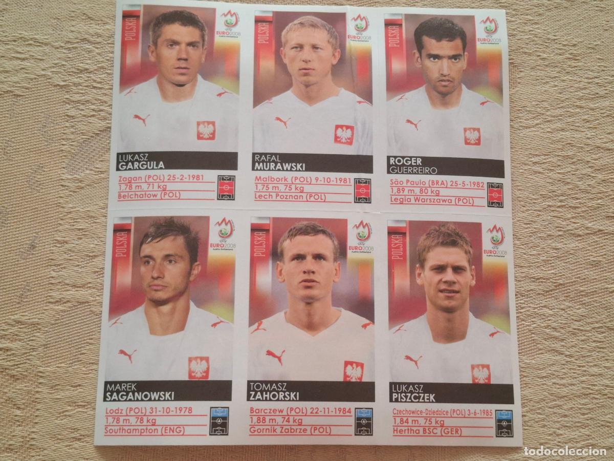 Cromos de f&uacute;tbol: EURO 2008 AUSTRIA / SUIZA PANINI - 6 CROMOS POLONIA - EXTRA STICKERS - NUNCA PEGADOS