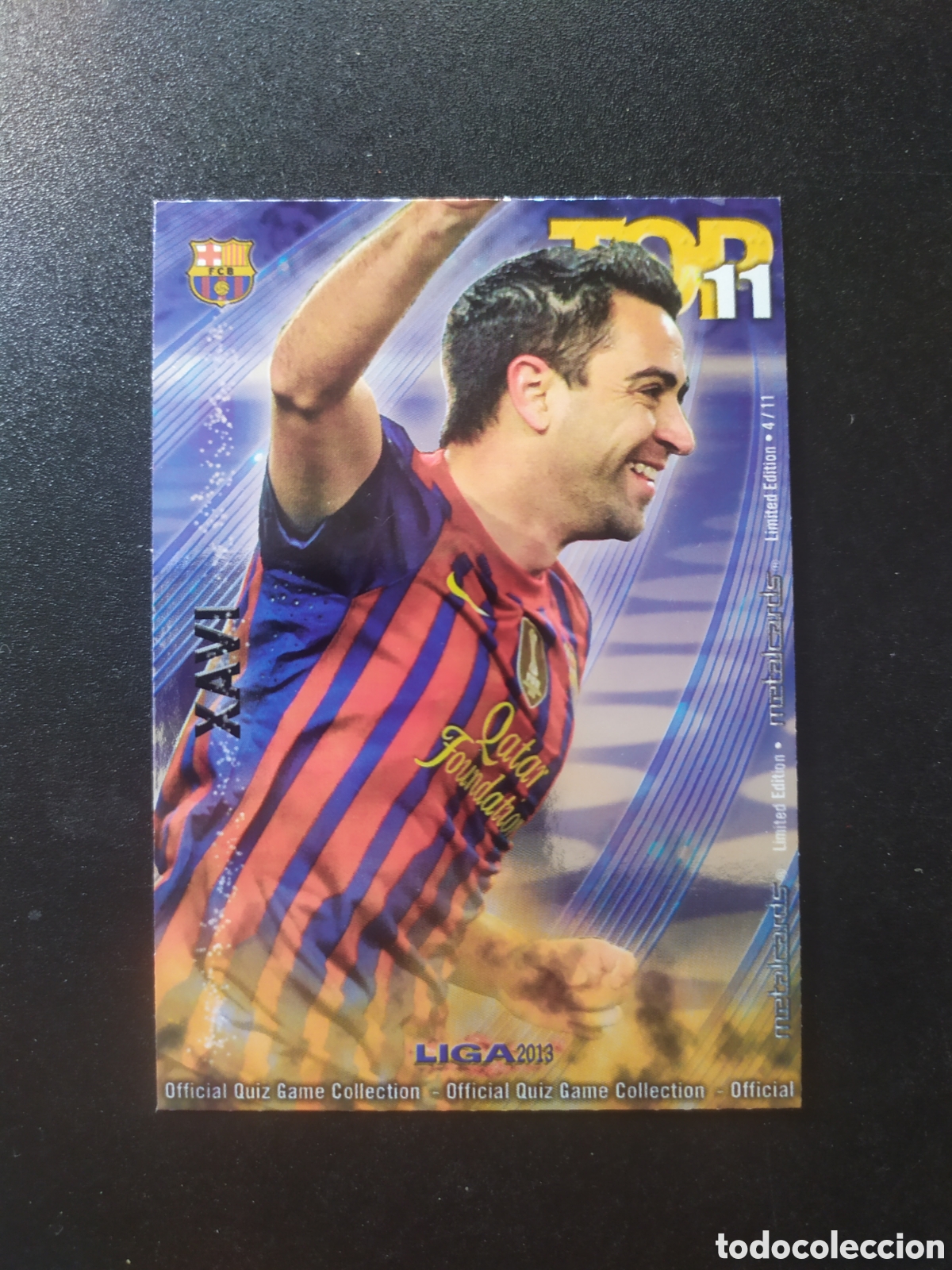 Cromos de Futebol: Mundicromo fichas Liga 2012 2013 12 13 Xavi metalcards l&iacute;mited ediition top 4/11 Barcelona