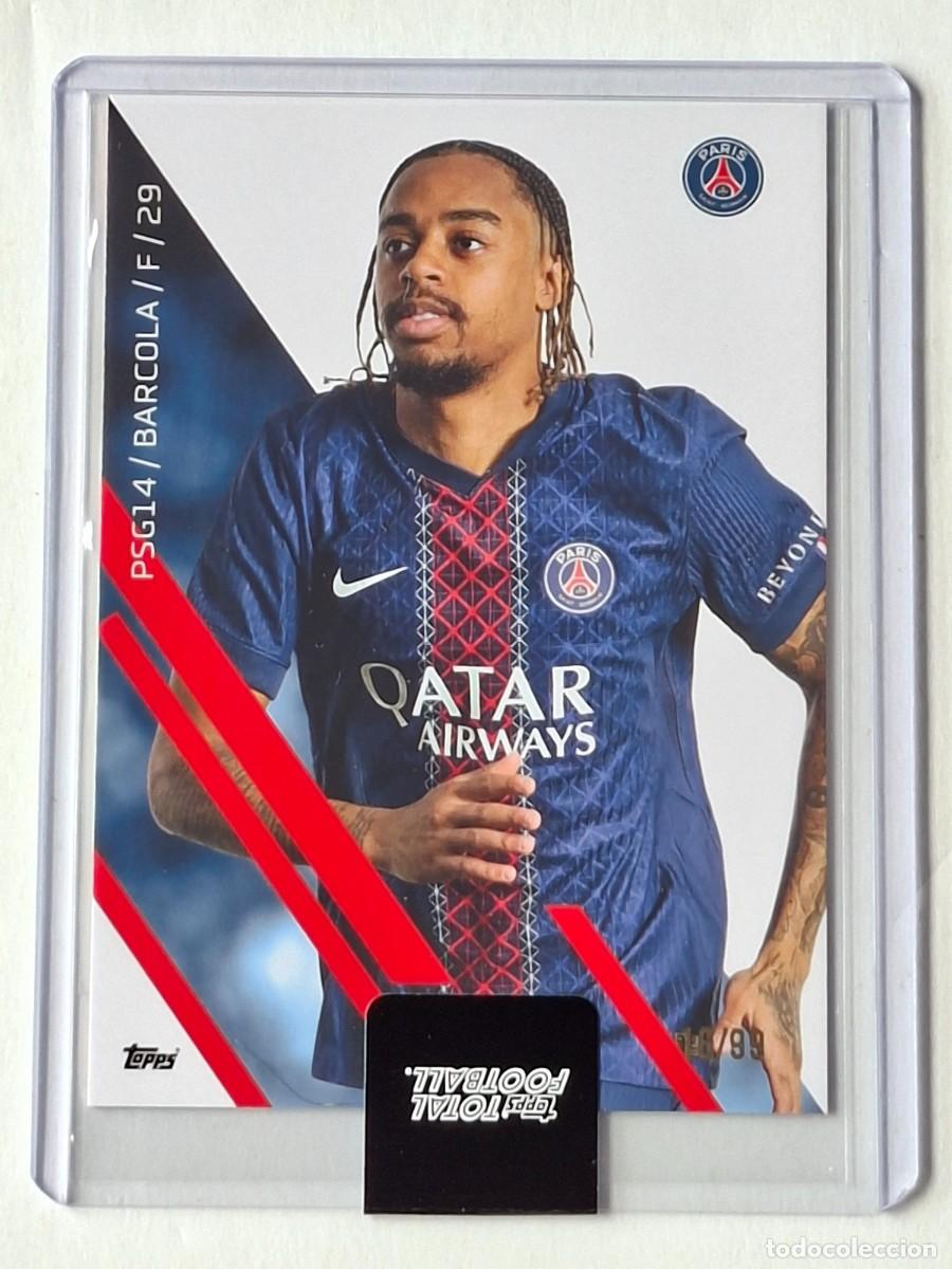 Cromos de f&uacute;tbol: Numerada 16/99 Base #PSG14 BRADLEY BARCOLA (Paris Saint Germain) - TOPPS Total Football 2025-26