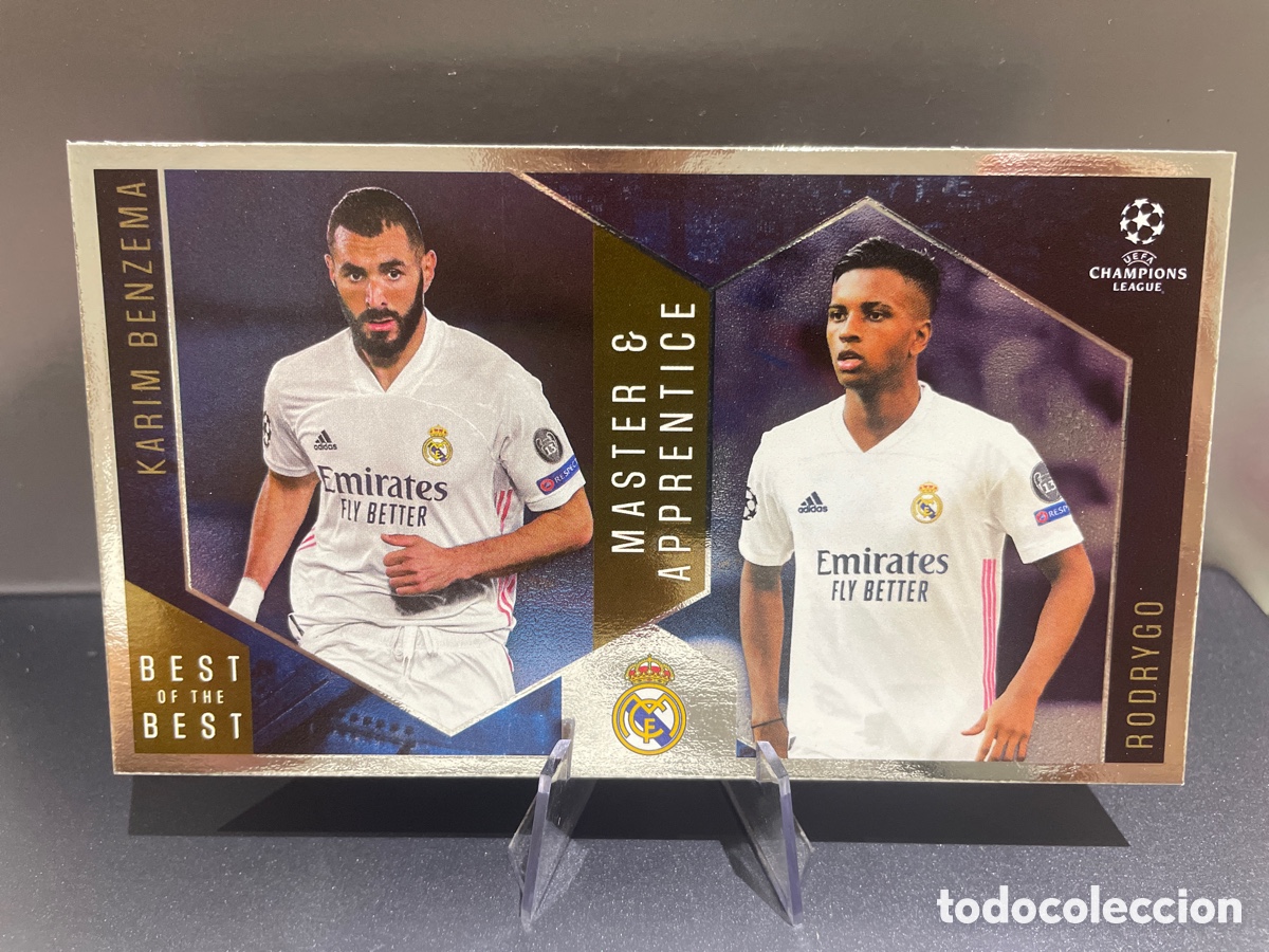 Figurine di Calcio: Benzema Rodrygo 140 Master & Apprentice Best of the Best UCL 2020-21 Topps Real Madrid