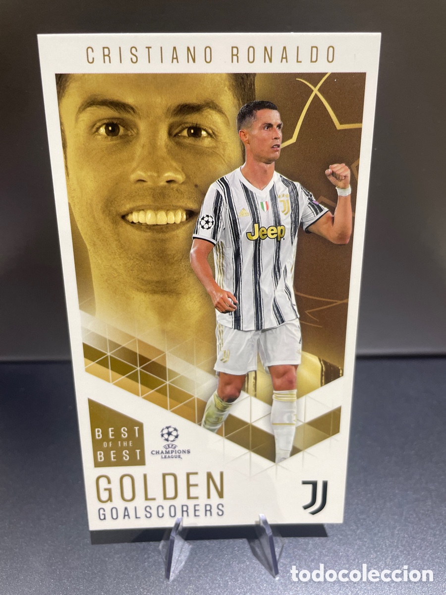 Figurine di Calcio: Cristiano Ronaldo 91 Golden Goalscorers Best of the Best UCL 2020-21 Topps Juventus