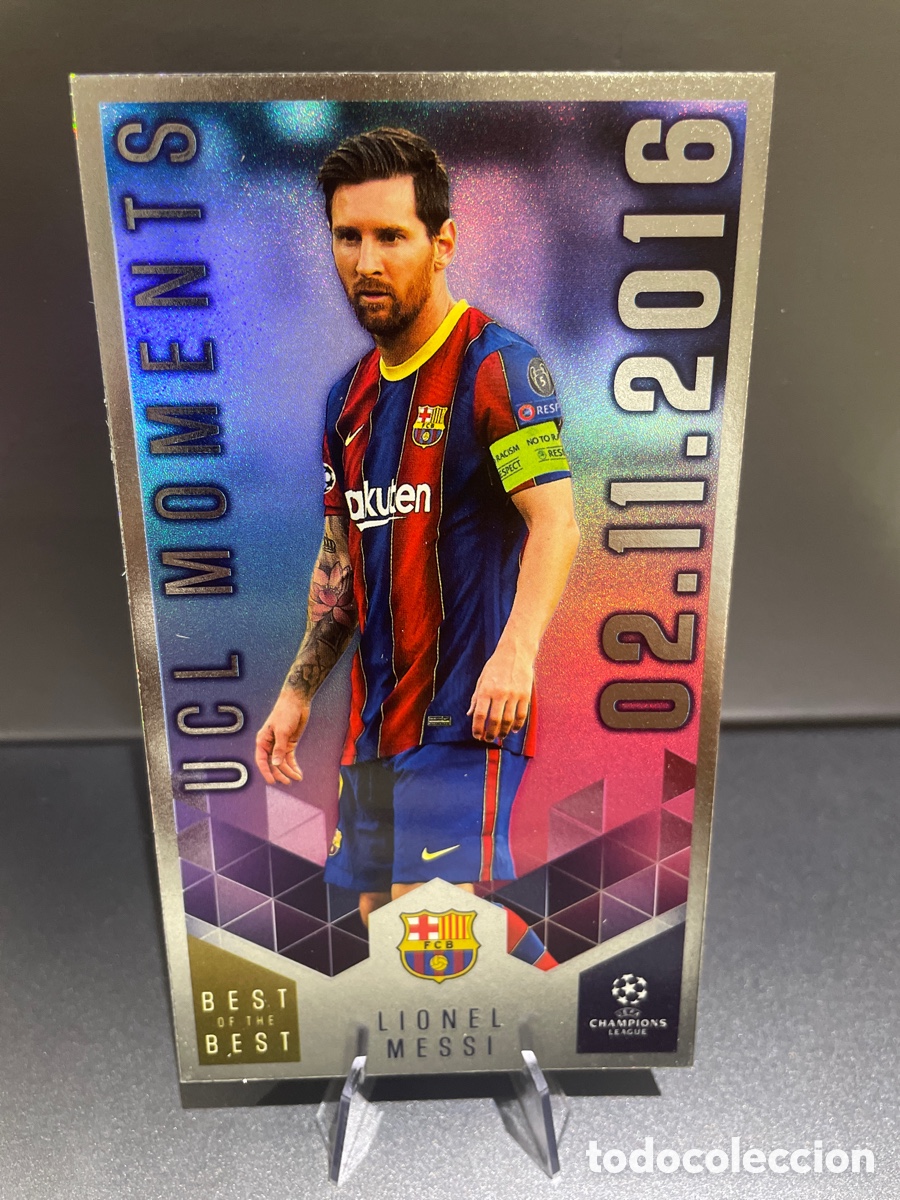 Figurine di Calcio: Messi 154 UCL Moments Best of the Best UCL 2020-21 Topps FC Barcelona