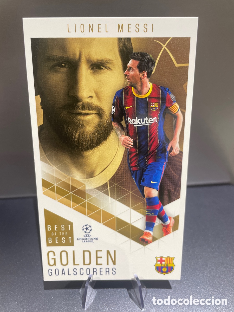 Figurine di Calcio: Leo Messi 86 Golden Goalscorers Best of the Best UCL 2020-21 Topps FC Barcelona