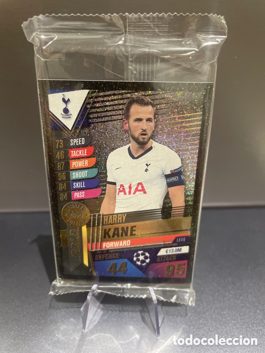 Figurine di Calcio: Pack 16 cards & Harry Kane LE4G Gold Edicion Limitada Match Attax 101 2019-20