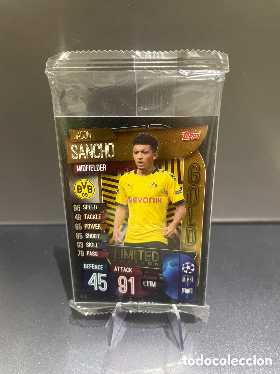 Figurine di Calcio: Pack 16 cards Wonderkids Sancho LE 6 Gold Edicion Limitada Match Attax 2019-20