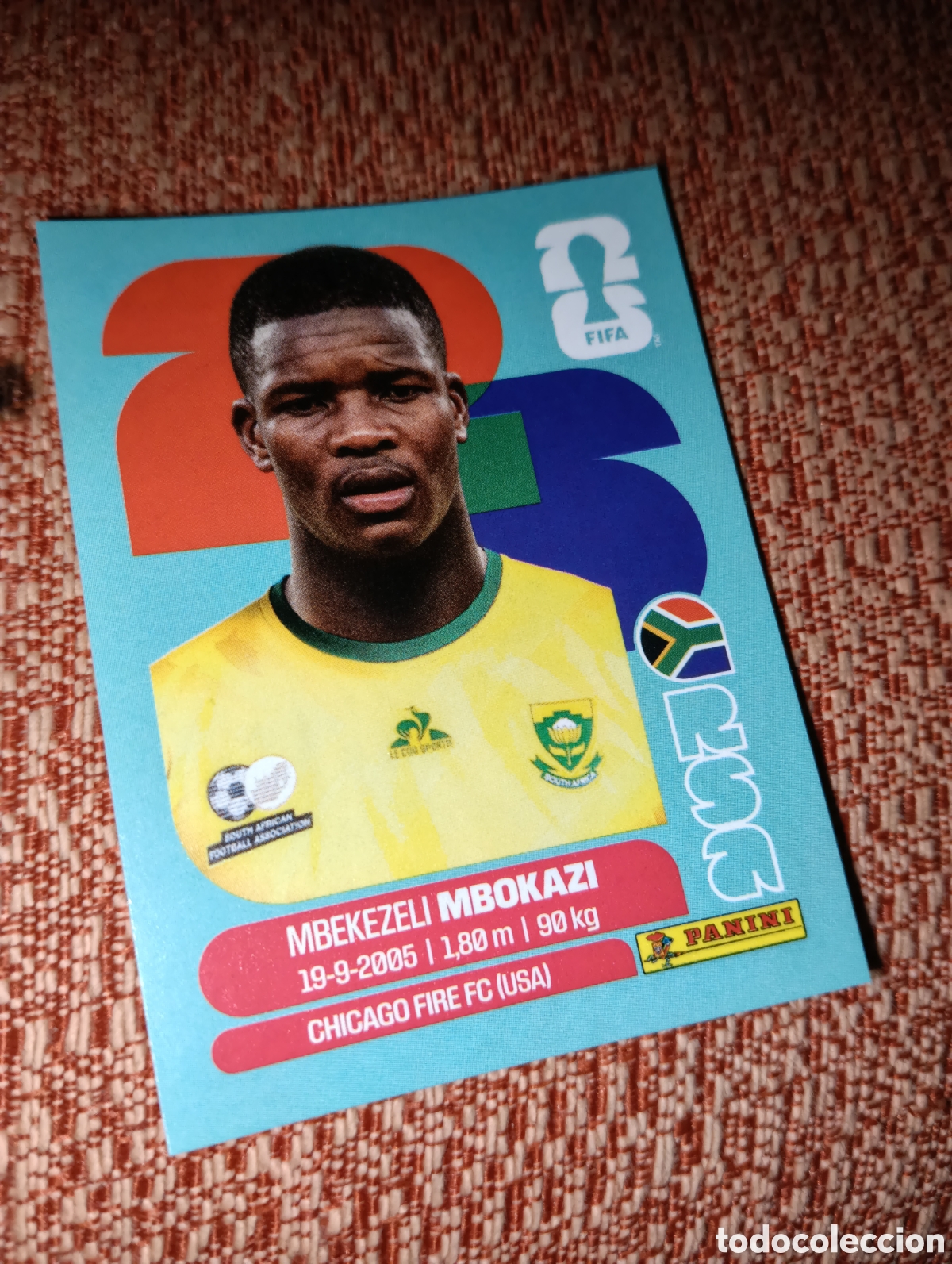 Cromos de f&uacute;tbol: RSA 6 RSA6 MBEKEZELI MBOKAZI SUDAFRICA ⚽ PANINI FIFA MUNDIAL WORLD CUP 26 2026 STICKER ⚽