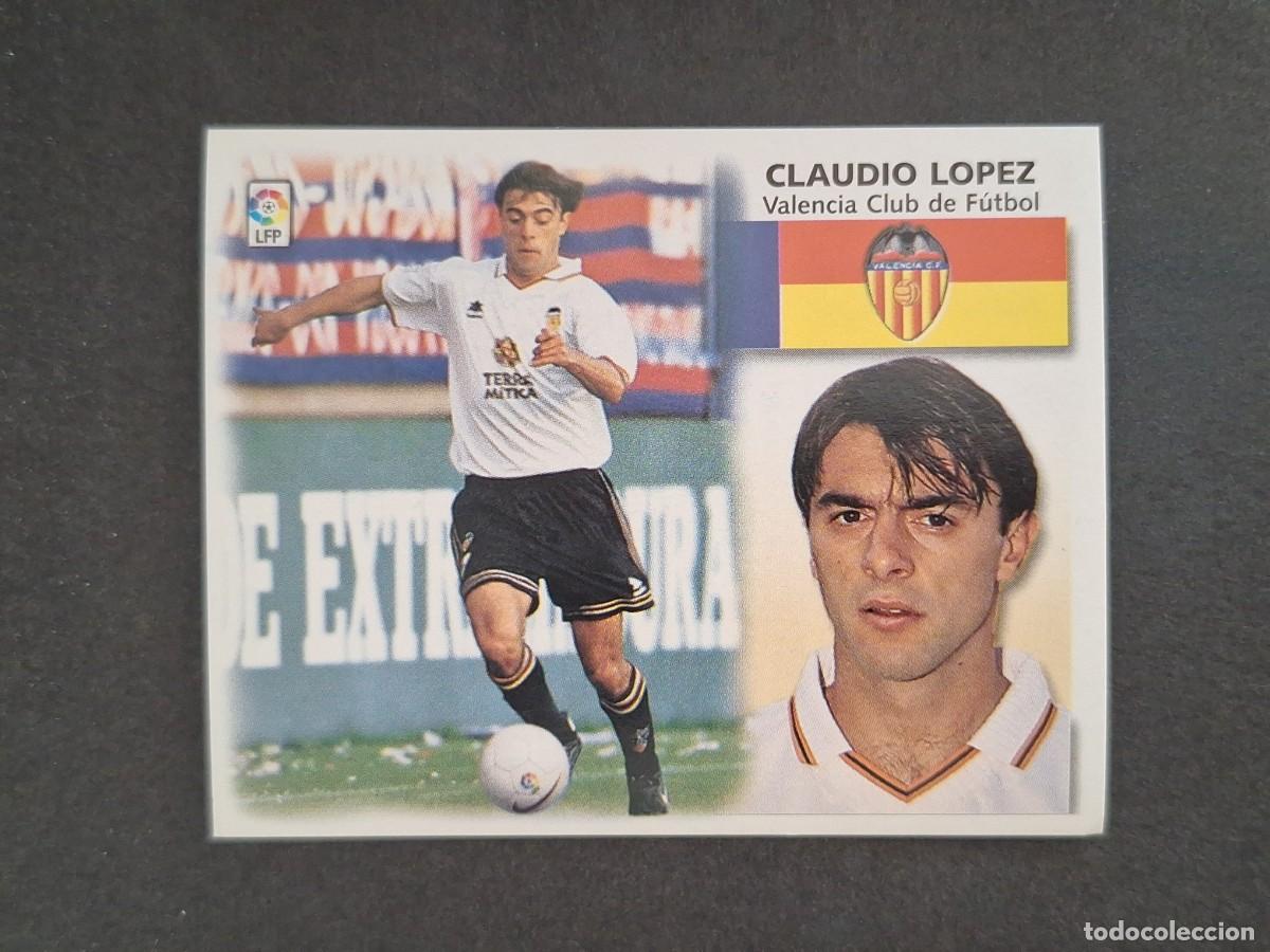 Fu&szlig;ball-Sticker: L4 CLAUDIO LOPEZ VALENCIA C. F. LIGA ESTE 1999 2000 99 00 NUNCA PEGADO SIN PEGAR