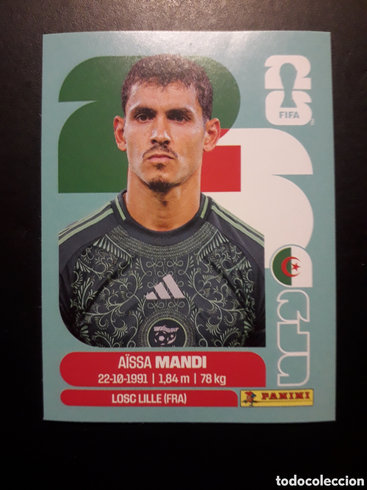 Cromos de f&uacute;tbol: MANDI ARGELIA ALG 7 MUNDIAL F&Uacute;TBOL 2026 FIFA WORLD CUP PANINI SIN PEGAR PEDIDO M&Iacute;NIMO 3&euro;