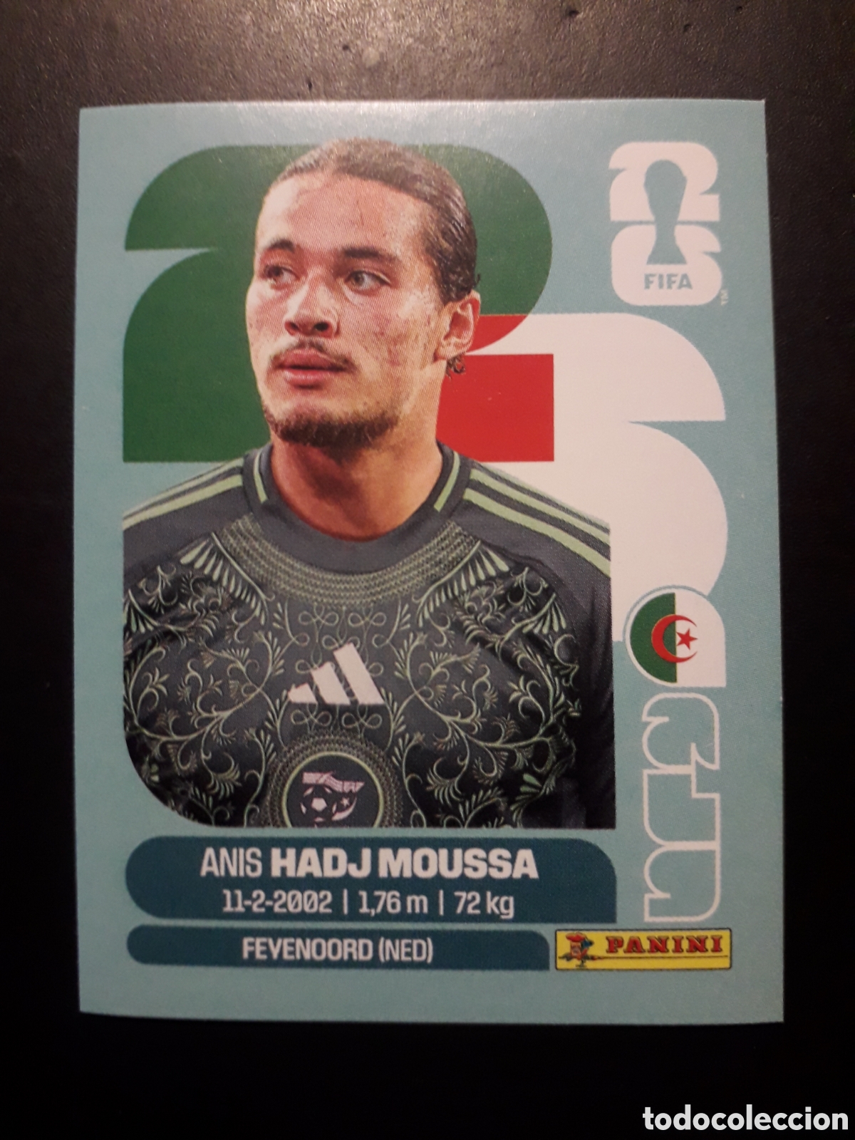 Cromos de f&uacute;tbol: HADJ MOUSSA ARGELIA ALG 17 MUNDIAL F&Uacute;TBOL 2026 FIFA WORLD CUP PANINI SIN PEGAR PEDIDO M&Iacute;NIMO 3&euro;