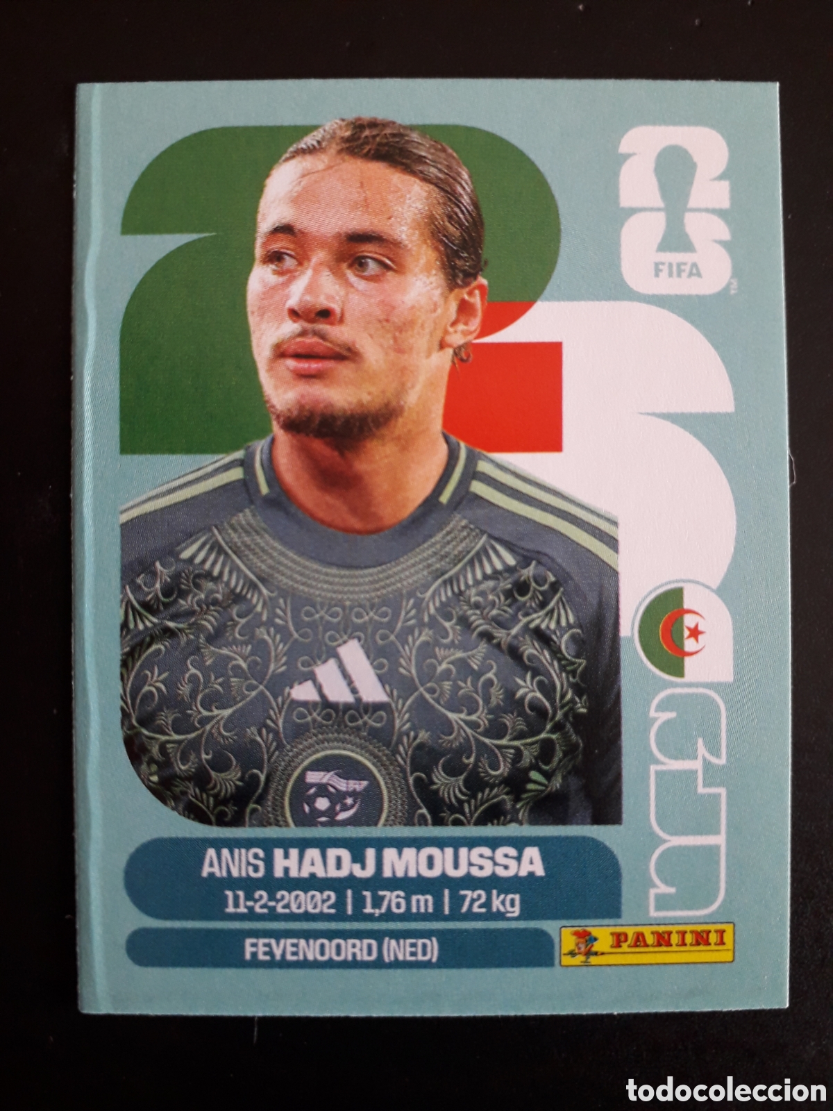 Cromos de f&uacute;tbol: HADJ MOUSSA ARGELIA ALG 17 MUNDIAL F&Uacute;TBOL 2026 FIFA WORLD CUP PANINI SIN PEGAR PEDIDO M&Iacute;NIMO 3&euro;