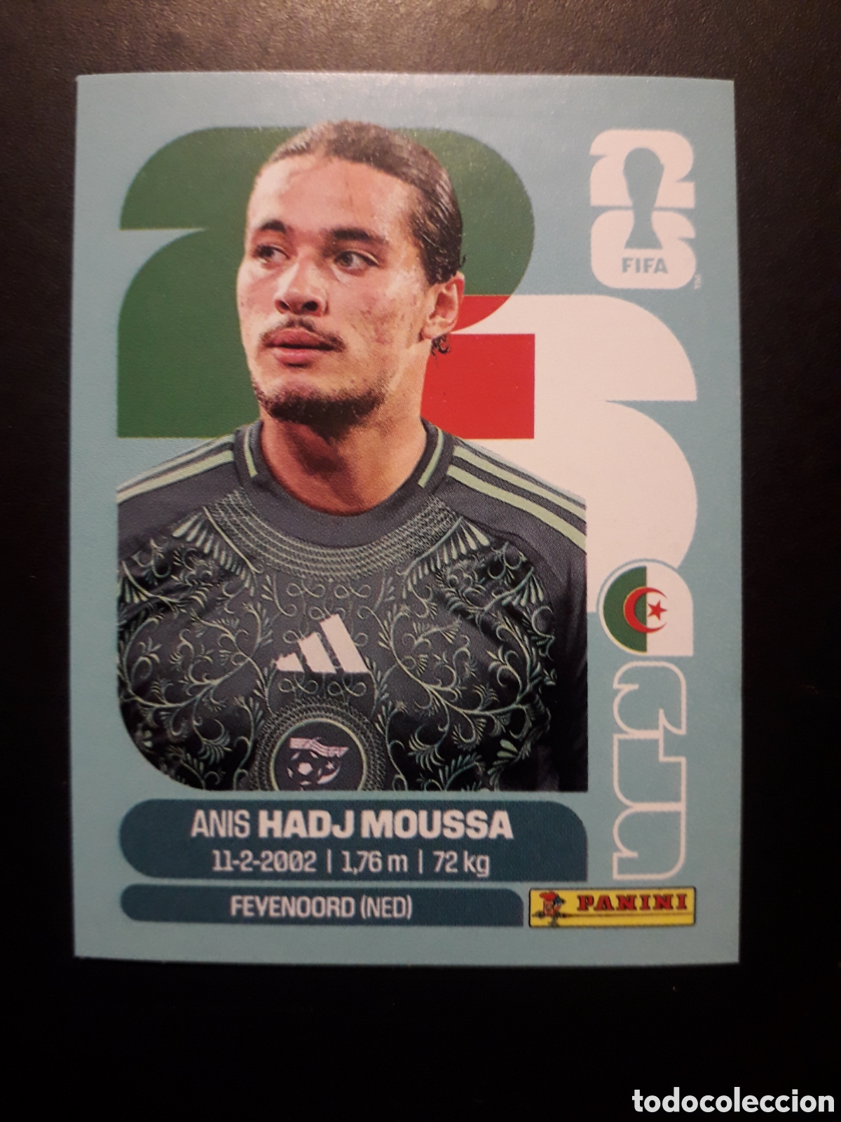 Cromos de f&uacute;tbol: HADJ MOUSSA ARGELIA ALG 17 MUNDIAL F&Uacute;TBOL 2026 FIFA WORLD CUP PANINI SIN PEGAR PEDIDO M&Iacute;NIMO 3&euro;