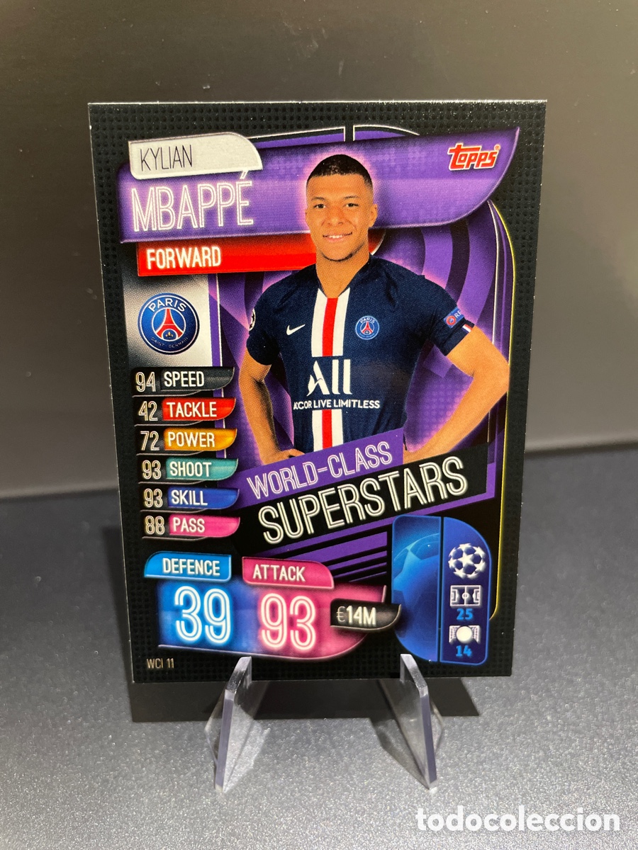 Figurine di Calcio: Mbappe World-Class Superstars Match Attax 2019-20 2019 2020 Topps UCL PSG