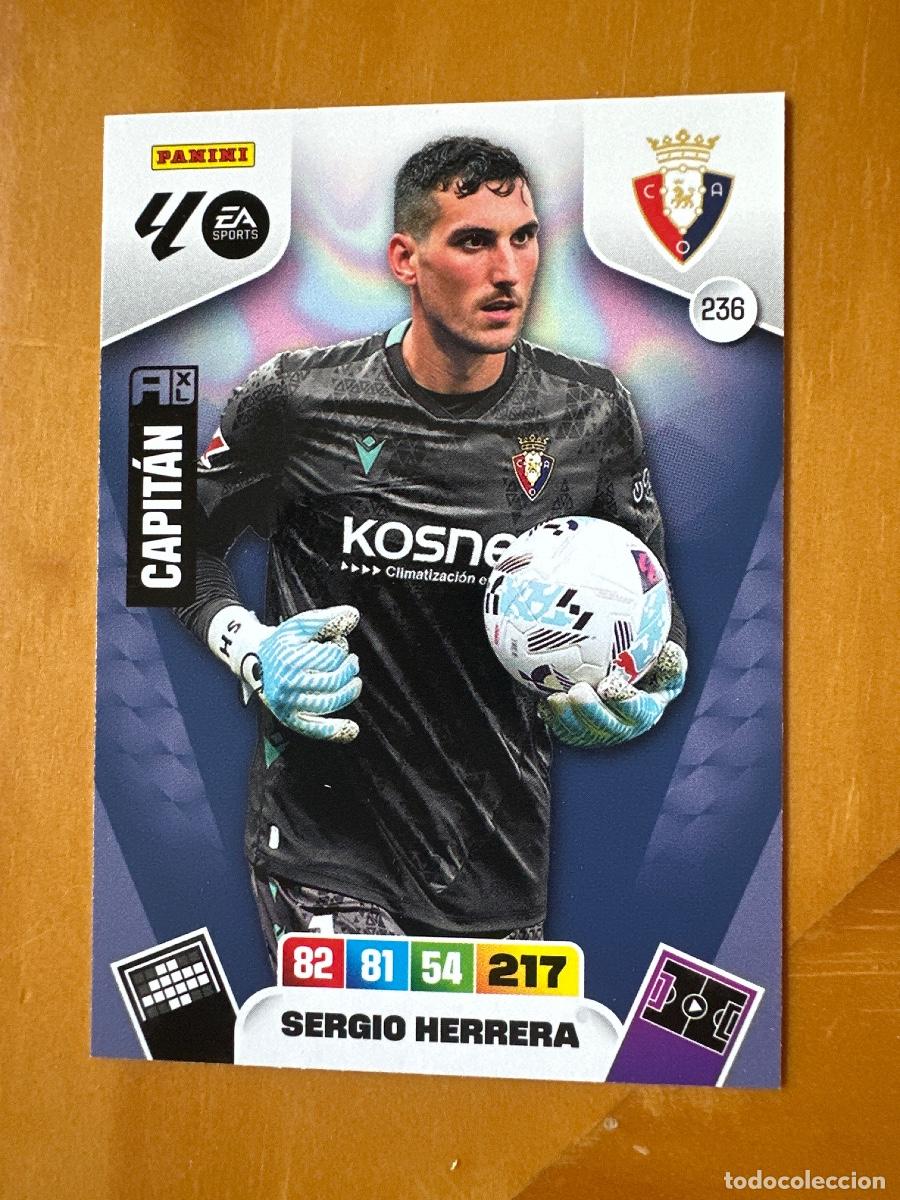 Cromos de f&uacute;tbol: 236 Sergio Herrera, Capit&aacute;n, CA Osasuna, Panini Adrenalyn XL La Liga 2025 2026 25 26