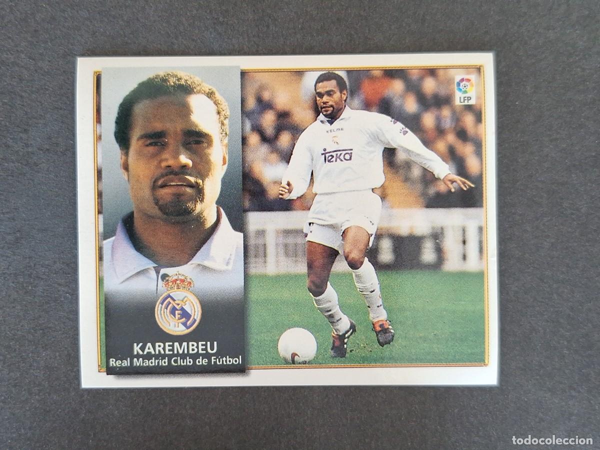 Cromos de f&uacute;tbol: L4 KAREMBEU REAL MADRID LIGA ESTE 1998 1999 98 99 NUNCA PEGADO SIN PEGAR