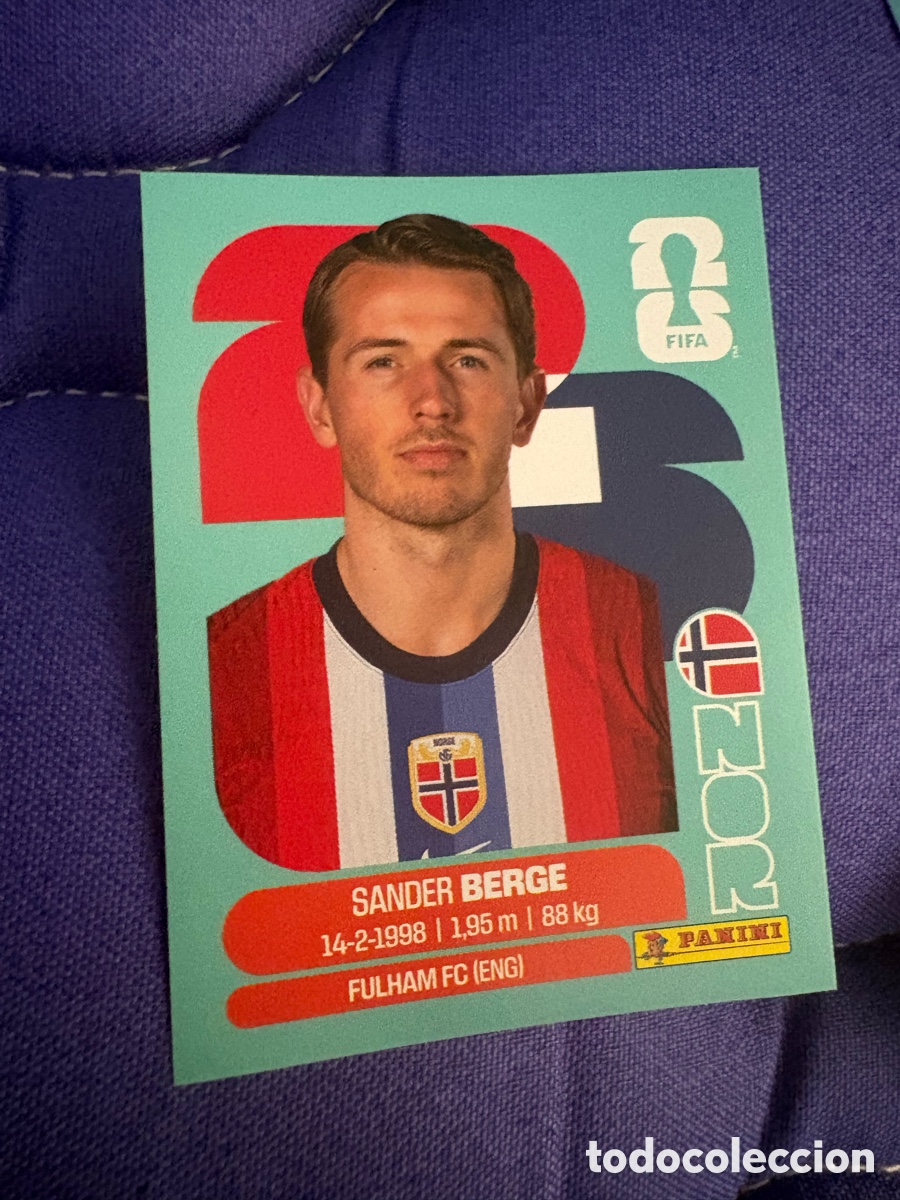 Cromos de f&uacute;tbol: BERGE NORUEGA NOR 11 MUNDIAL F&Uacute;TBOL 2026 FIFA WORLD CUP PANINI SIN PEGAR PEDIDO M&Iacute;NIMO 3&euro;.