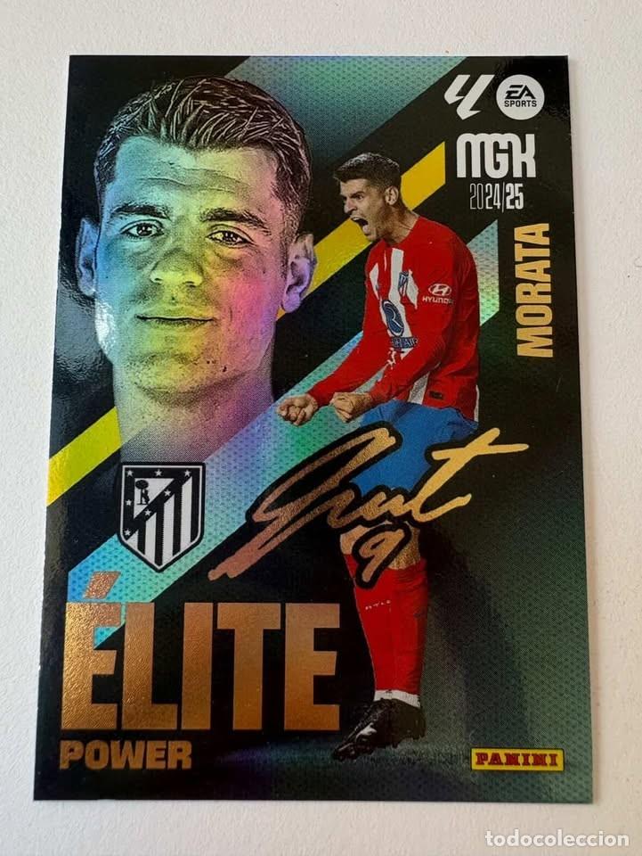 Cromos de f&uacute;tbol: Carta Morata &Eacute;lite Power Firmada 10 Atl&eacute;tico de Madrid Megacracks 2024-25