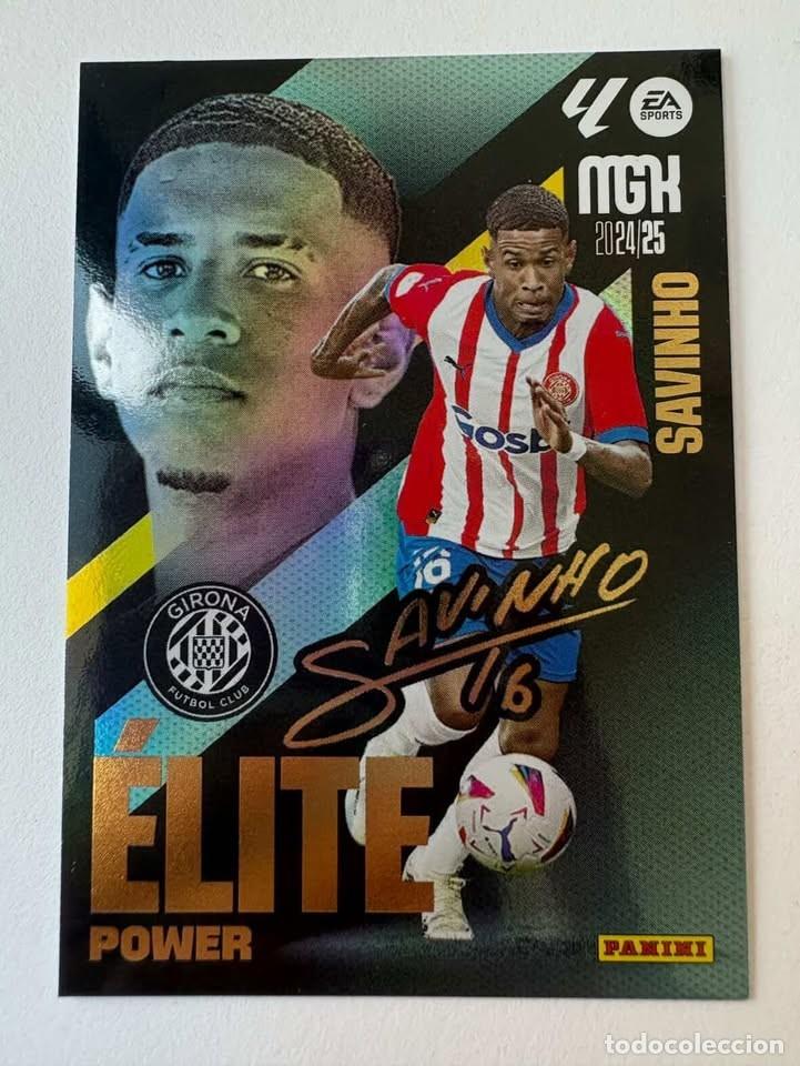 Cromos de f&uacute;tbol: Carta Savinho &Eacute;lite Power Firmada 16 Girona Megacracks 2024-25